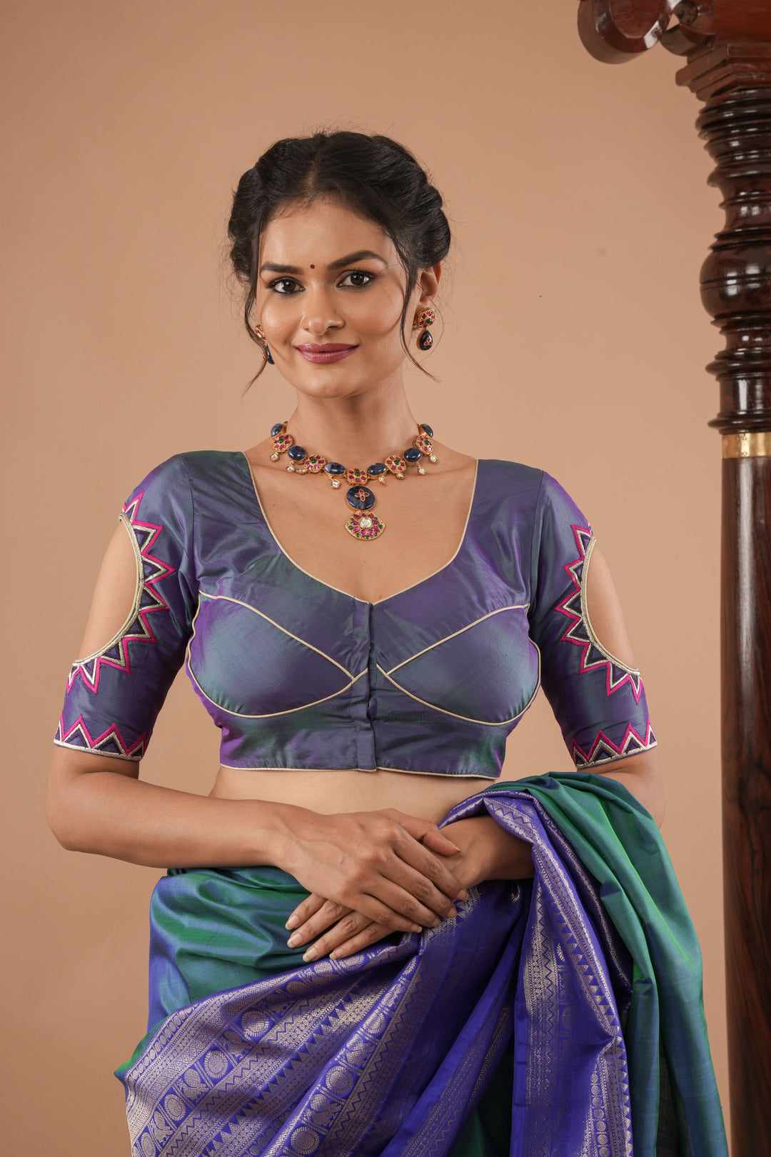 ブルレアbluelea Jacquard blouse / FREE SIZE ブルレアbluelea Jacquard blouse / FREE SIZE Blue - Jacquard