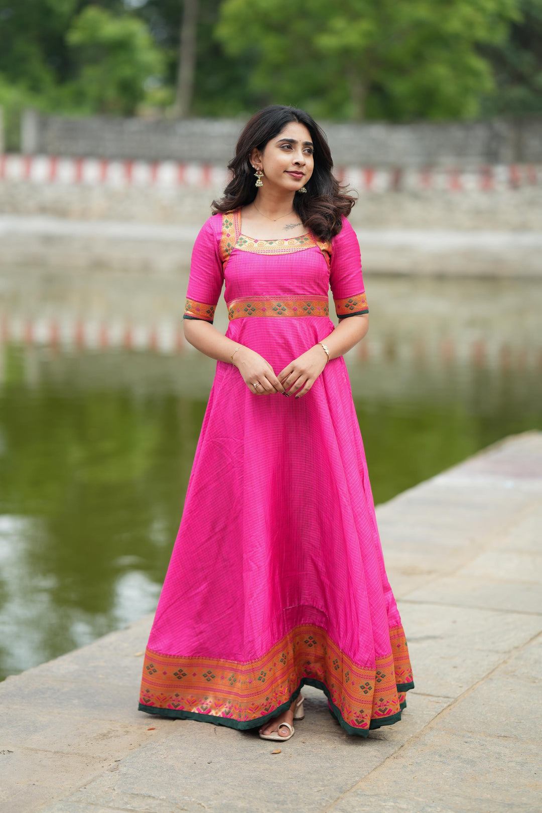Vaishali Pink maxi Dress | Made To Order