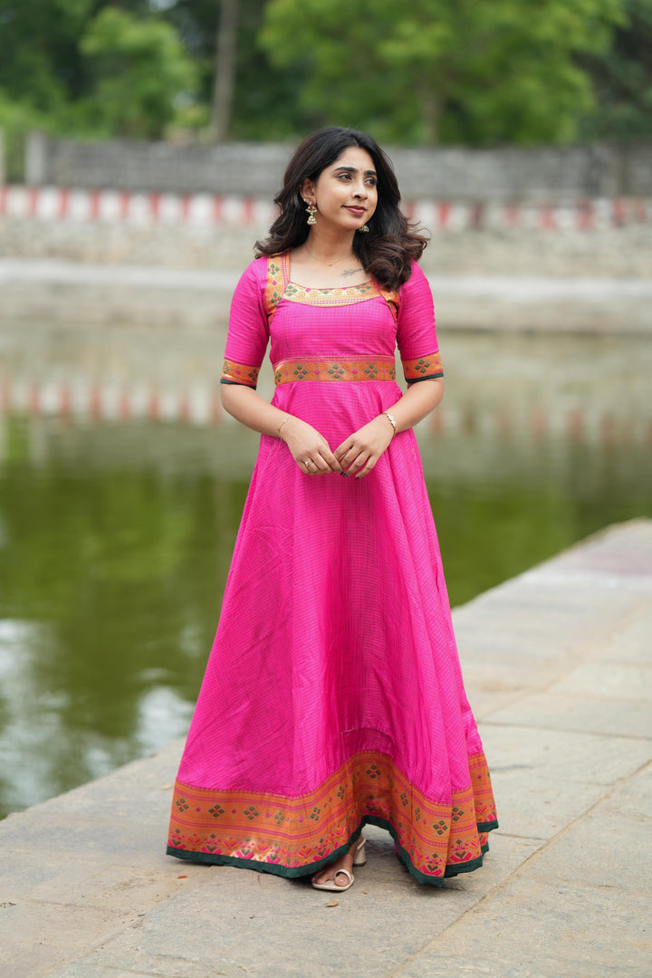 Vaishali Pink maxi Dress | Made To Order