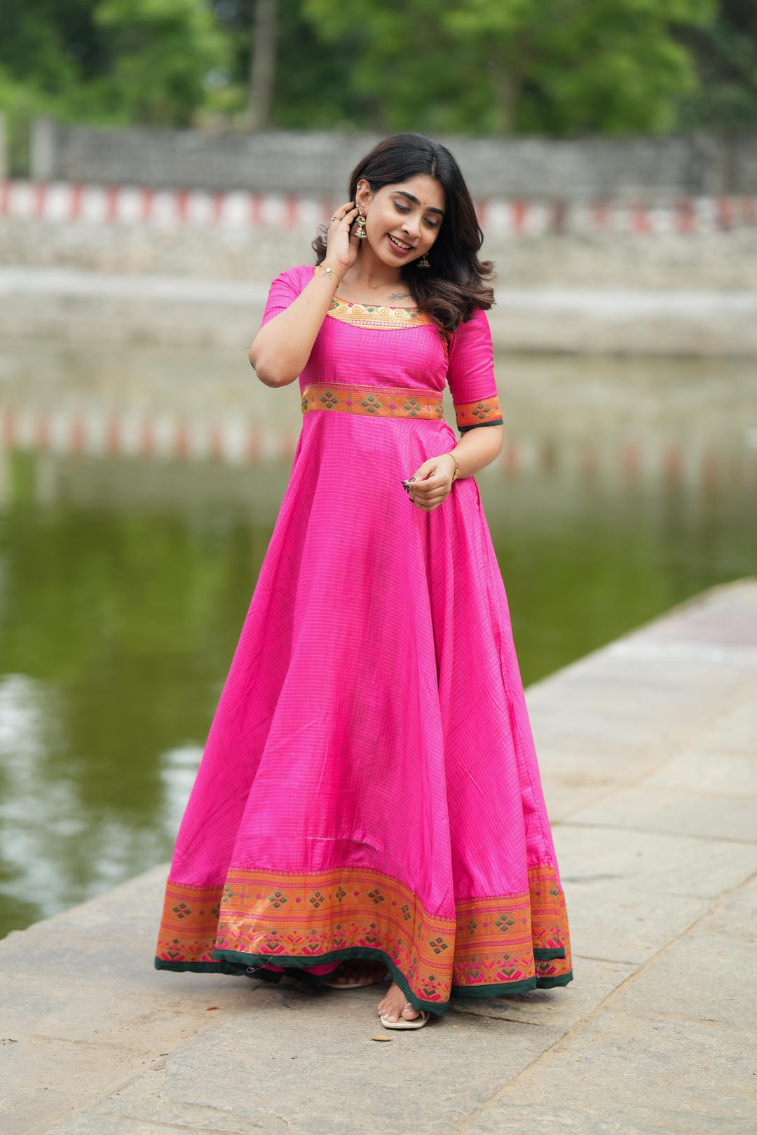 Vaishali Pink maxi Dress | Made To Order