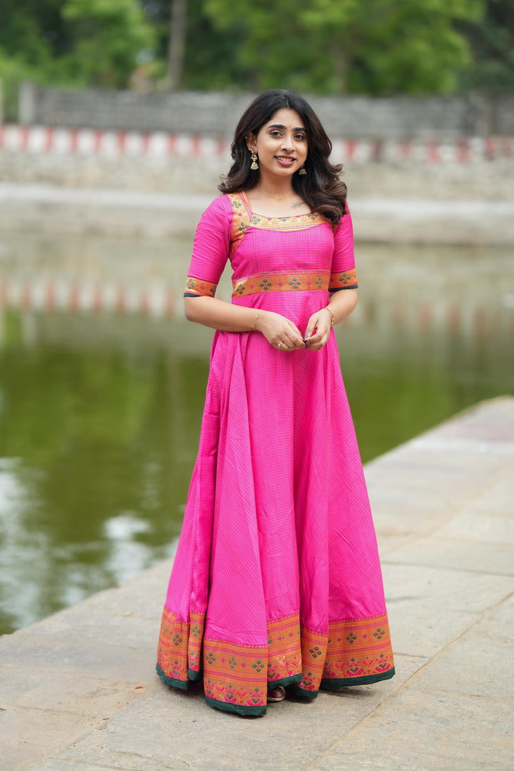 Vaishali Pink maxi Dress | Made To Order