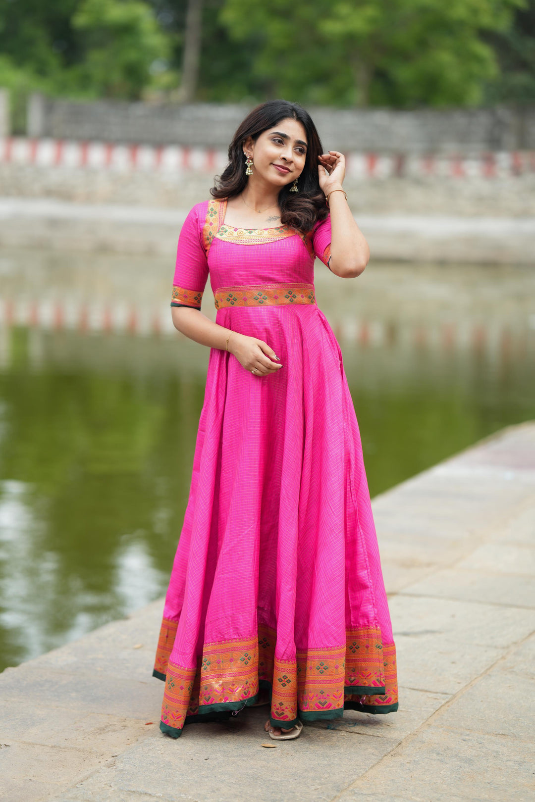 Vaishali Pink maxi Dress | Made To Order
