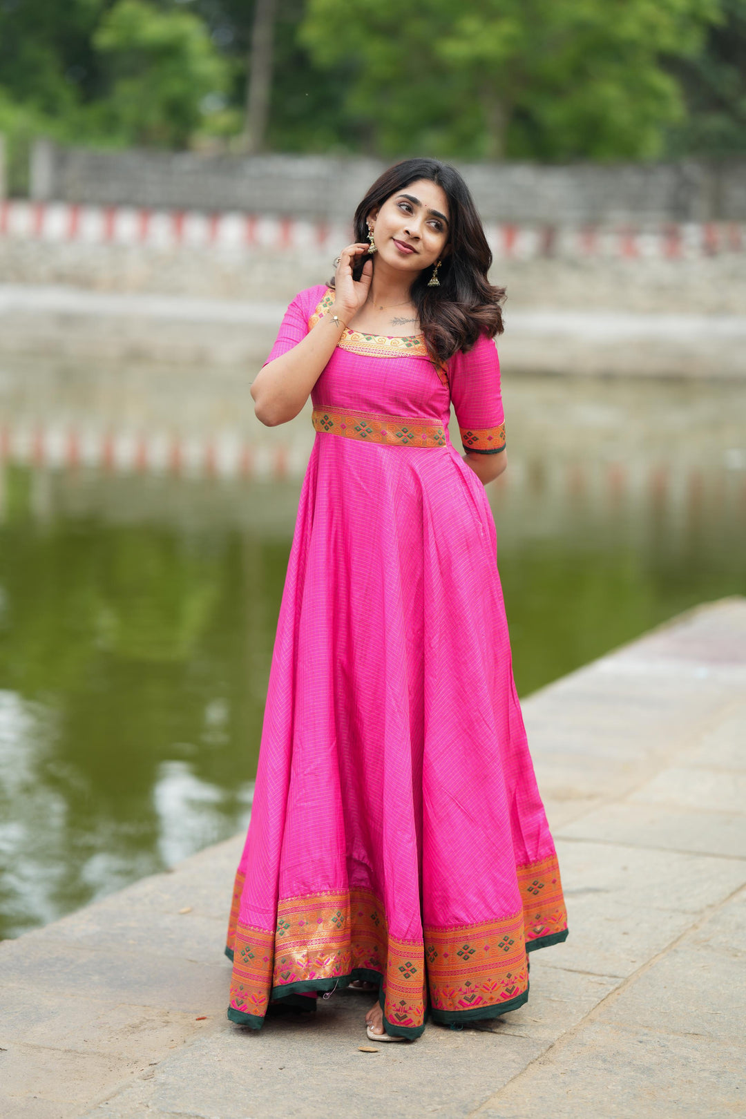 Vaishali Pink maxi Dress | Made To Order