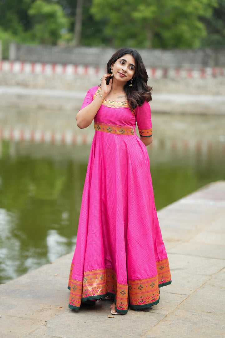 Vaishali Pink maxi Dress | Made To Order