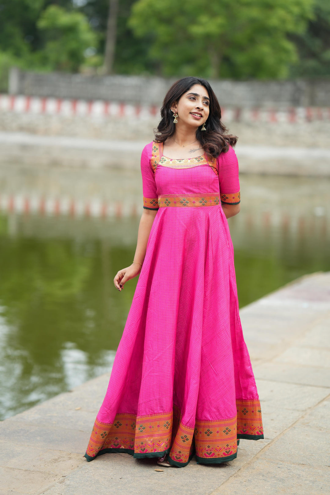 Vaishali Pink maxi Dress | Made To Order
