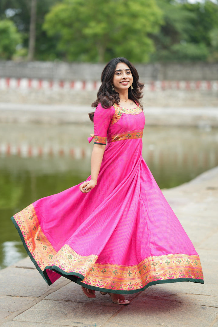 Vaishali Pink maxi Dress | Made To Order
