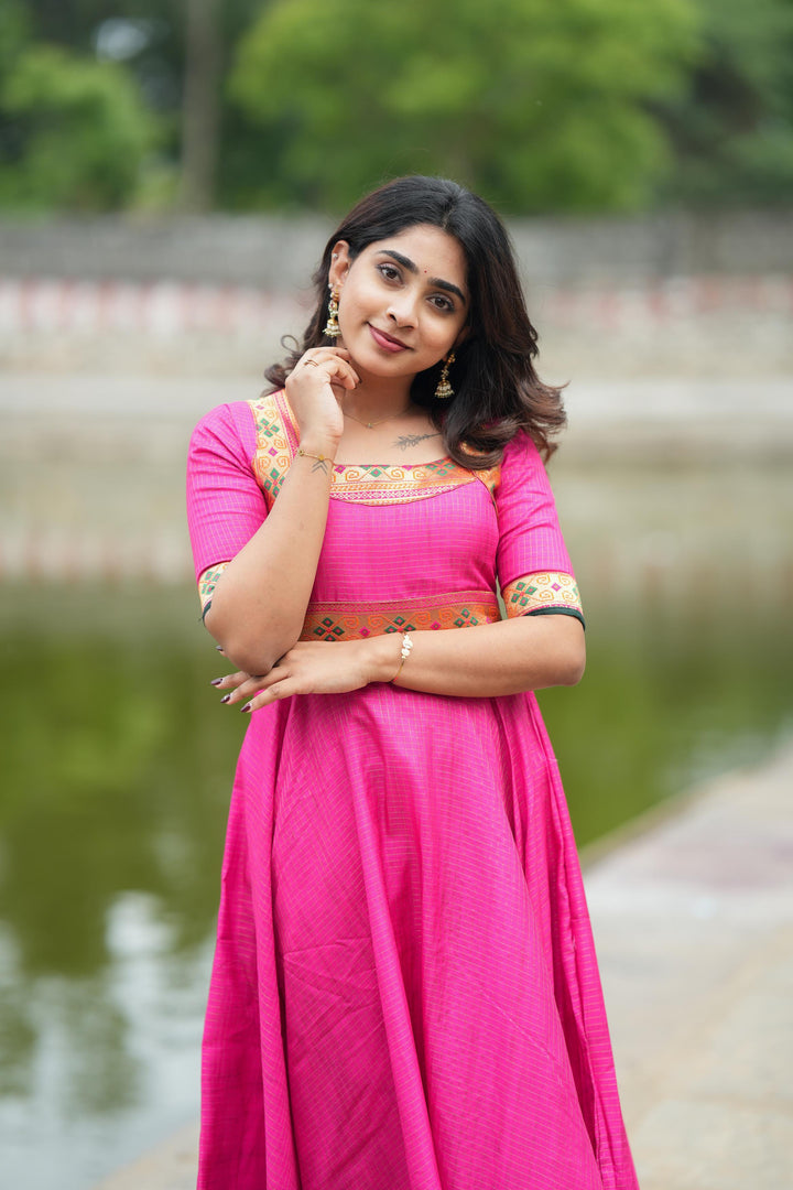 Vaishali Pink maxi Dress | Made To Order