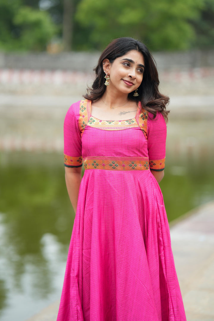 Vaishali Pink maxi Dress | Made To Order