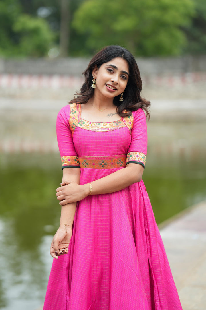 Vaishali Pink maxi Dress | Made To Order