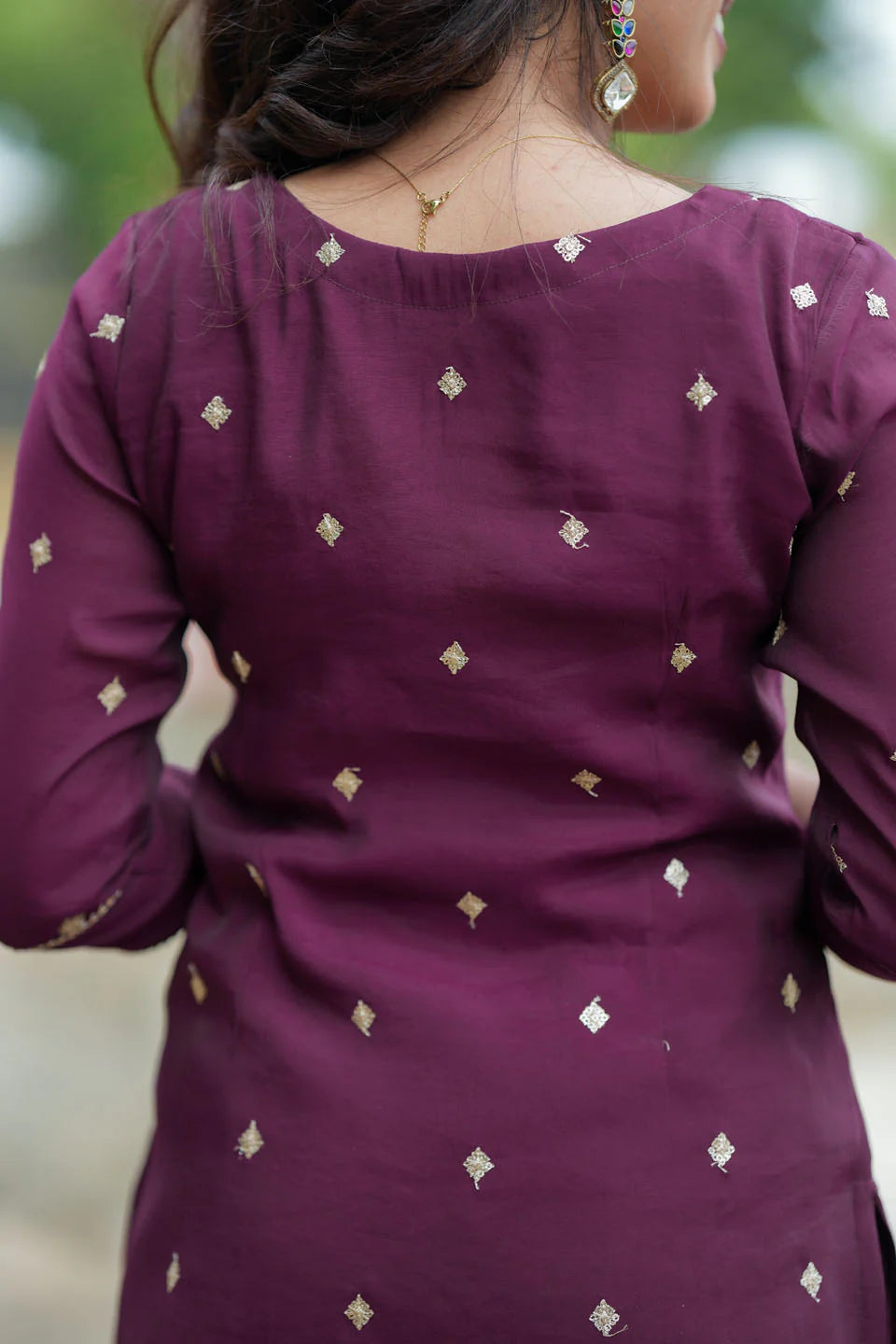 Meera Wine Kurti Set (Set of 2) | Made To Order