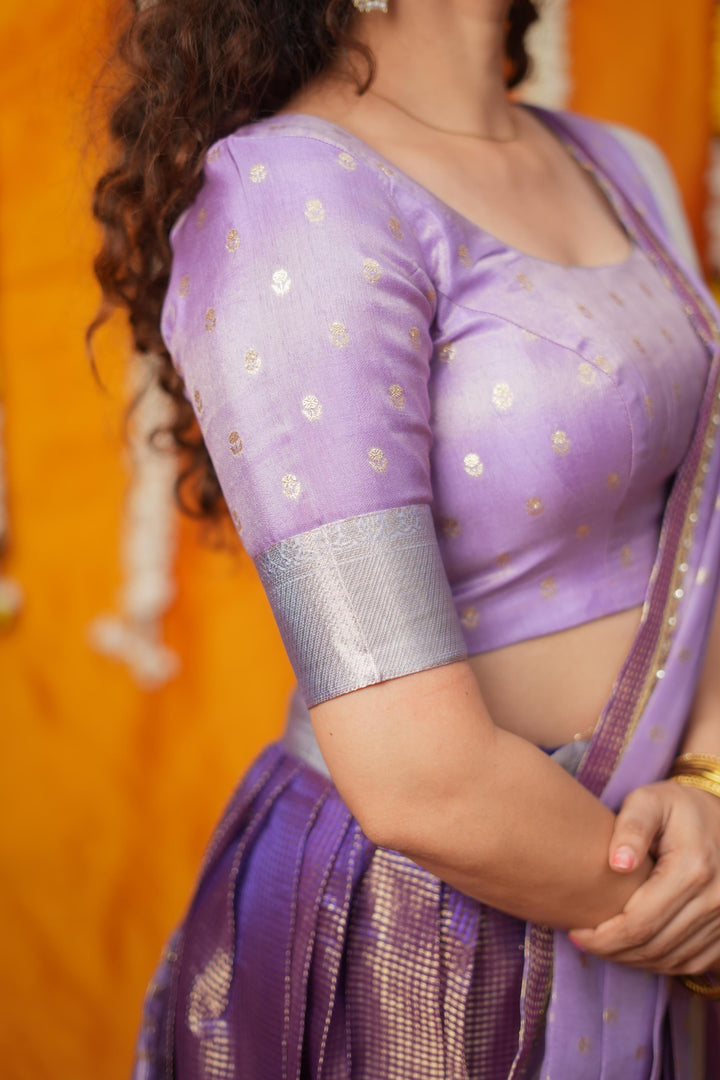 Disha Lavender Handwoven Lehenga Set | Made To Order