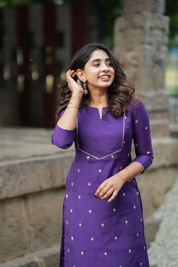 Meera Violet Kurti (Set of 2) | Made To Order