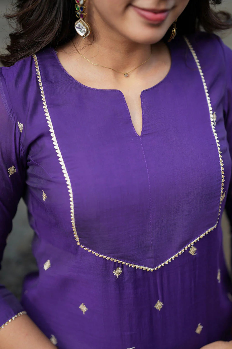 Meera Violet Kurti (Set of 2) | Made To Order