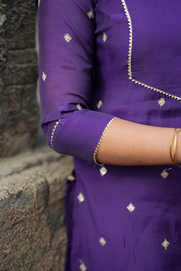 Meera Violet Kurti (Set of 2) | Made To Order