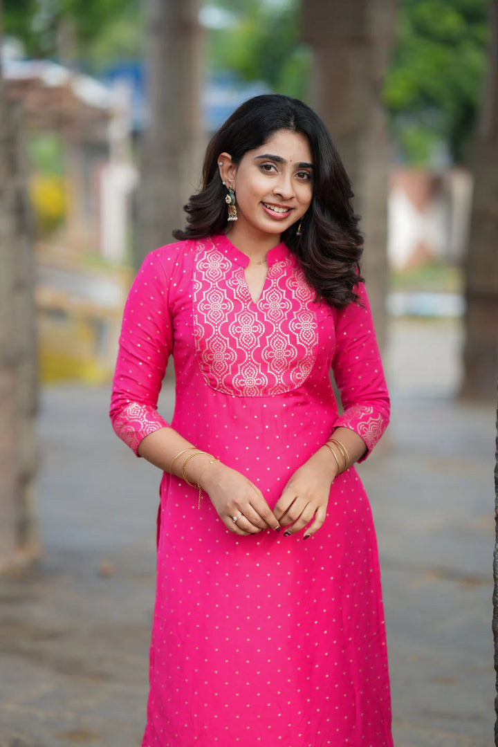Pravya Pink Kurti Set (Set of 2) | Made To Order