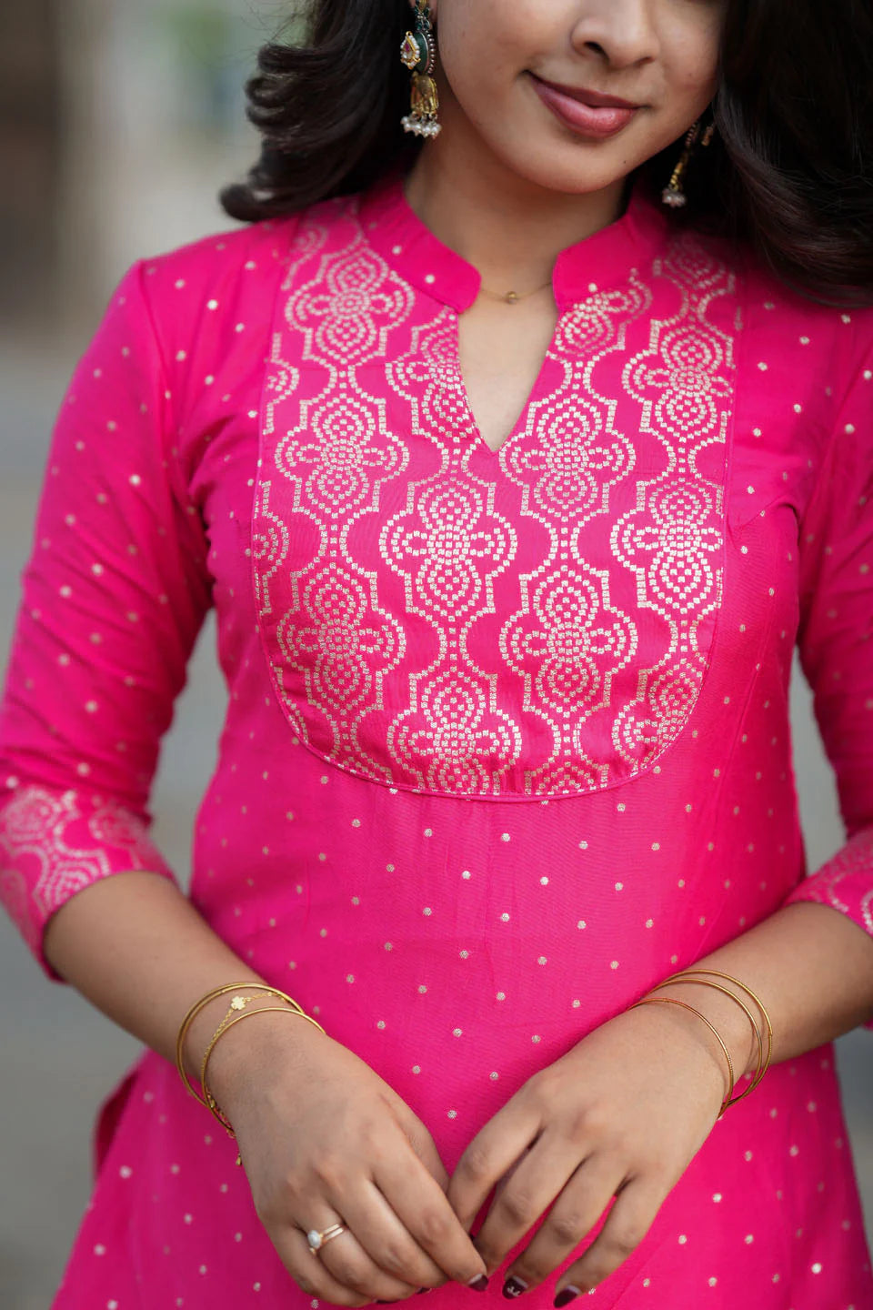 Pravya Pink Kurti Set (Set of 2) | Made To Order