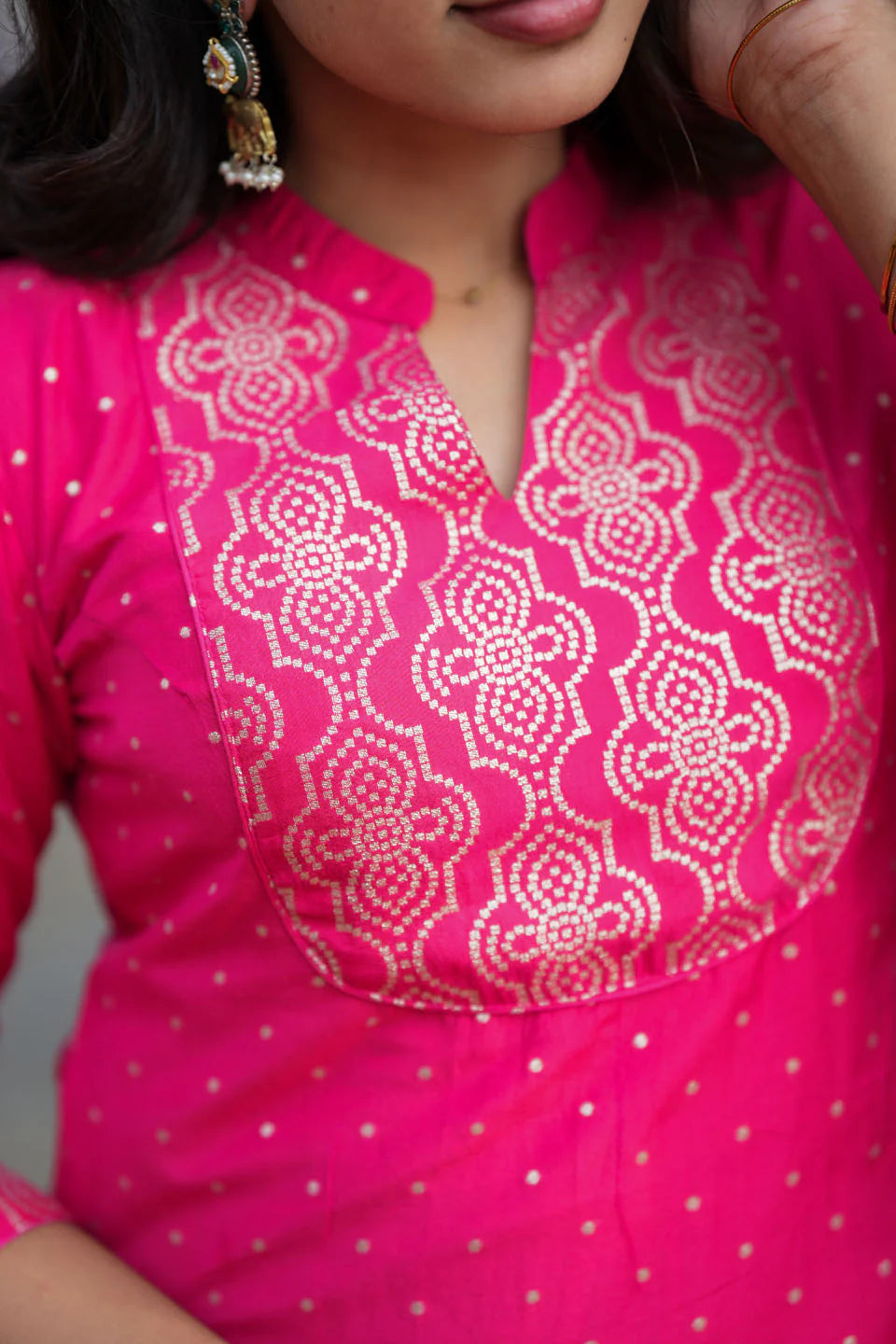 Pravya Pink Kurti Set (Set of 2) | Made To Order