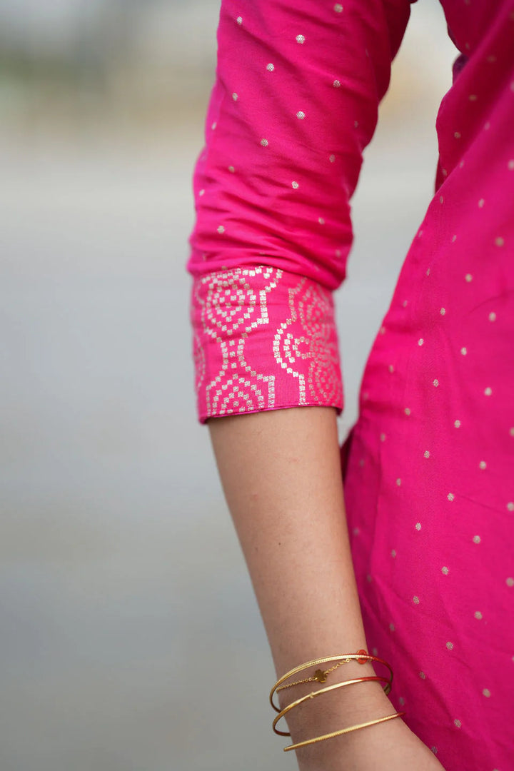 Pravya Pink Kurti Set (Set of 2) | Made To Order
