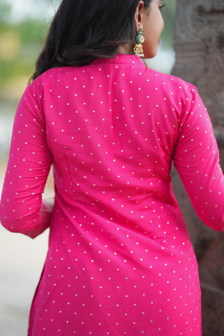 Pravya Pink Kurti Set (Set of 2) | Made To Order