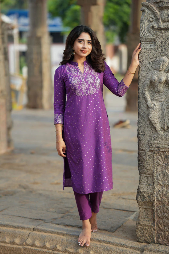 Pravya Wine Kurti Set (Set of 2) | Made To Order