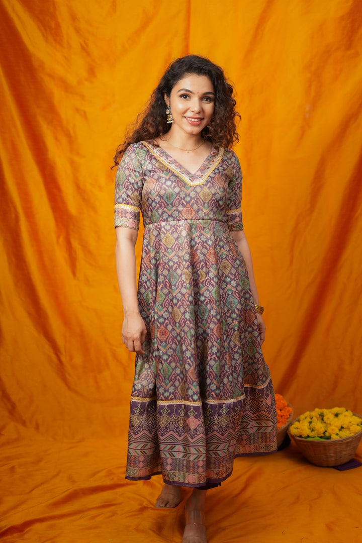Nivriti Woven Multi-Coloured Anarkali Kurta Set | Made To Order