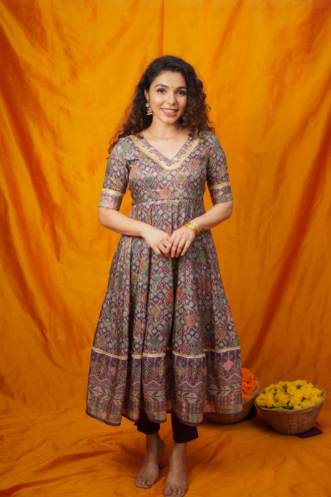 Nivriti Woven Multi-Coloured Anarkali Kurta Set | Made To Order