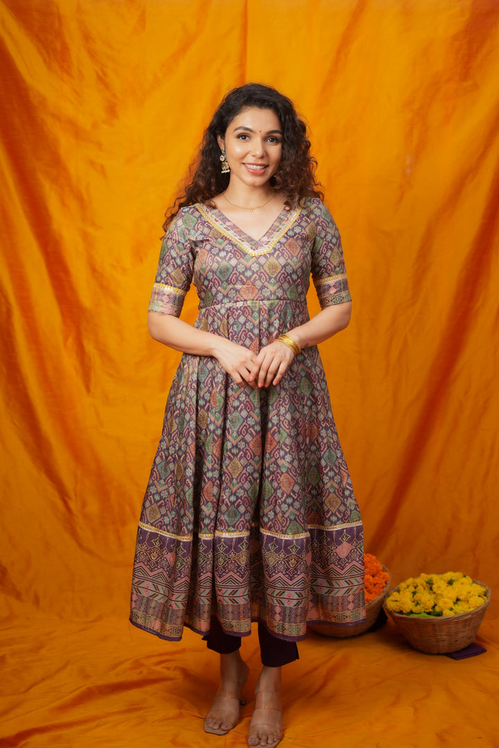 Nivriti Woven Multi-Coloured Anarkali Kurta Set | Made To Order
