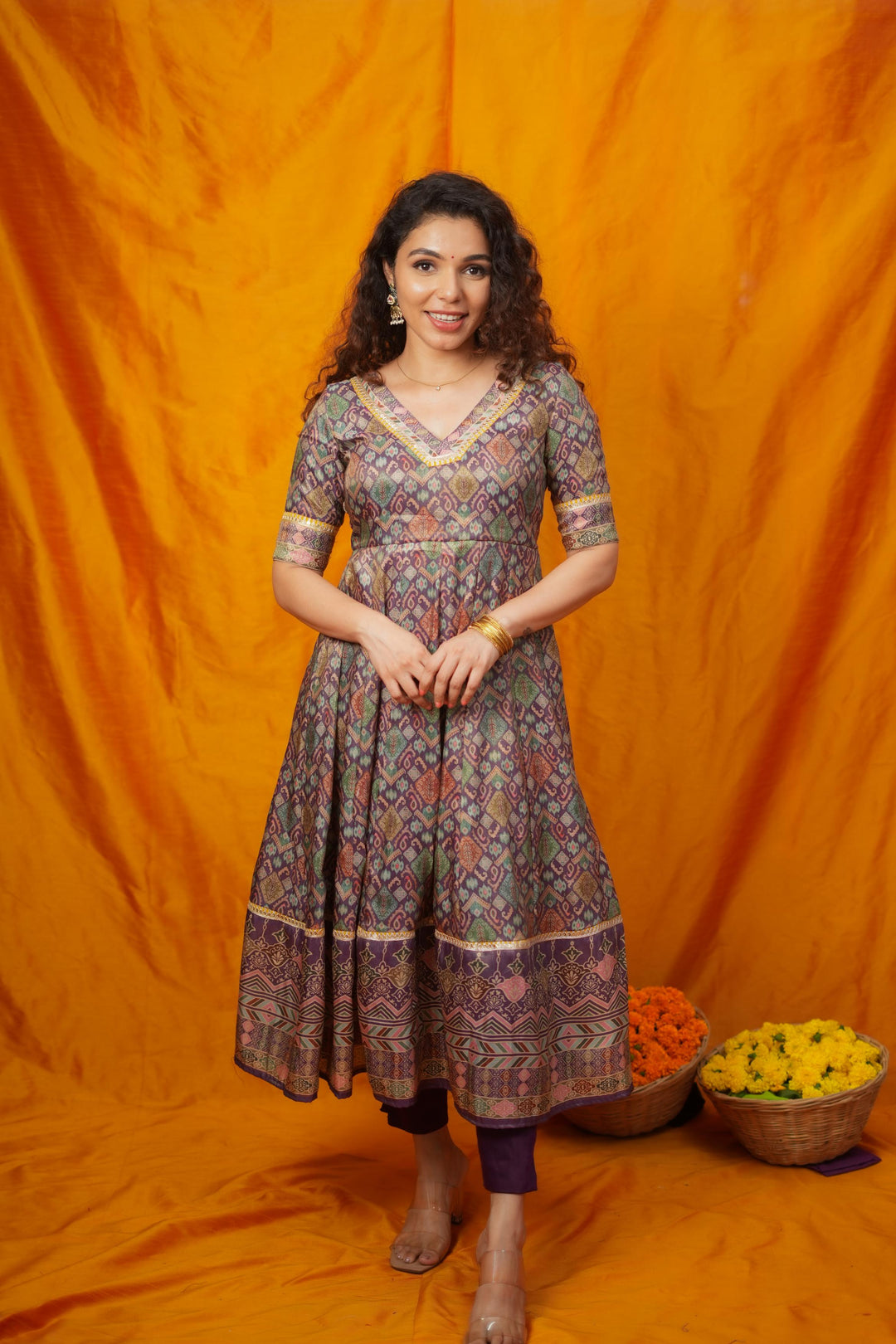 Nivriti Woven Multi-Coloured Anarkali Kurta Set | Made To Order
