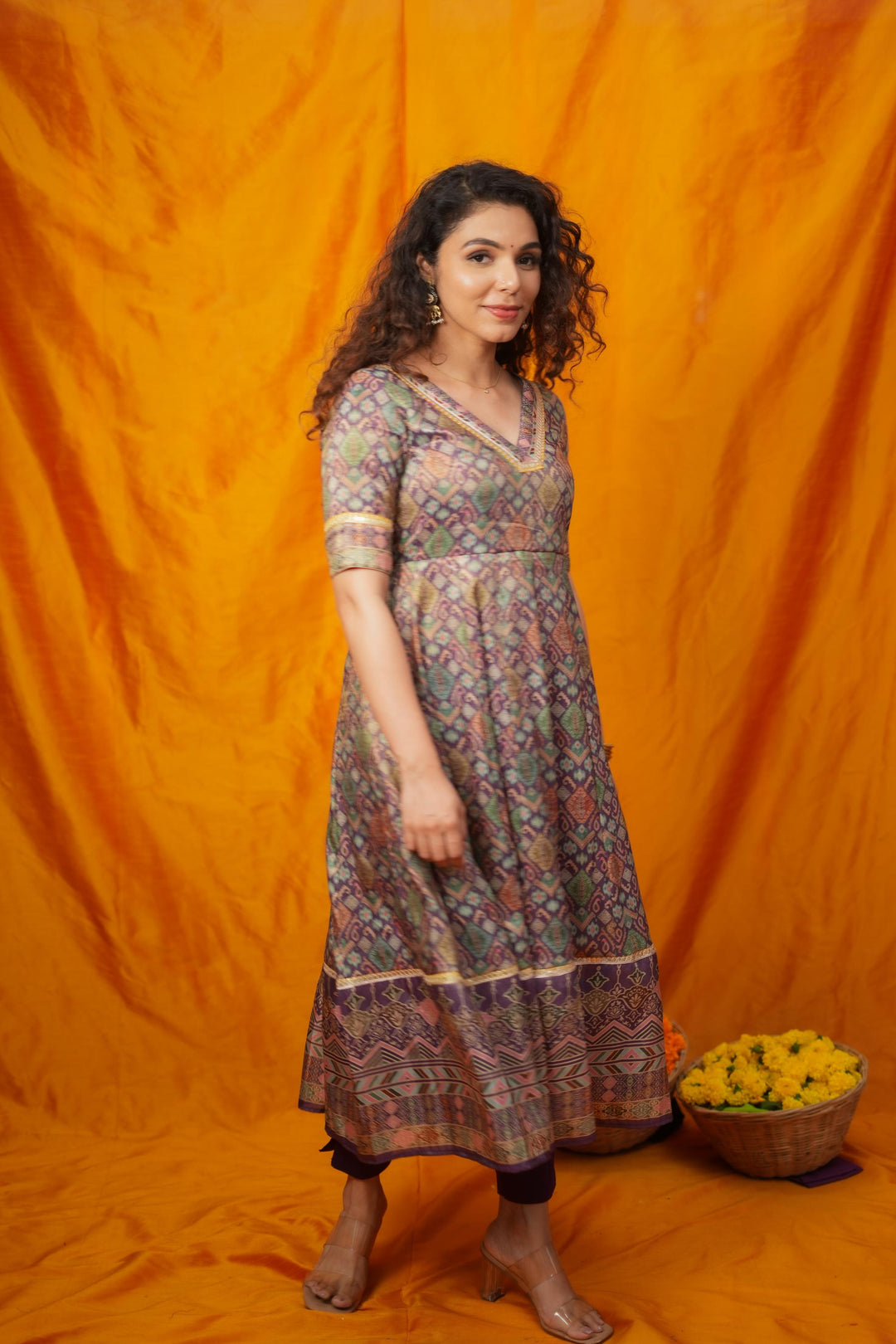 Nivriti Woven Multi-Coloured Anarkali Kurta Set | Made To Order