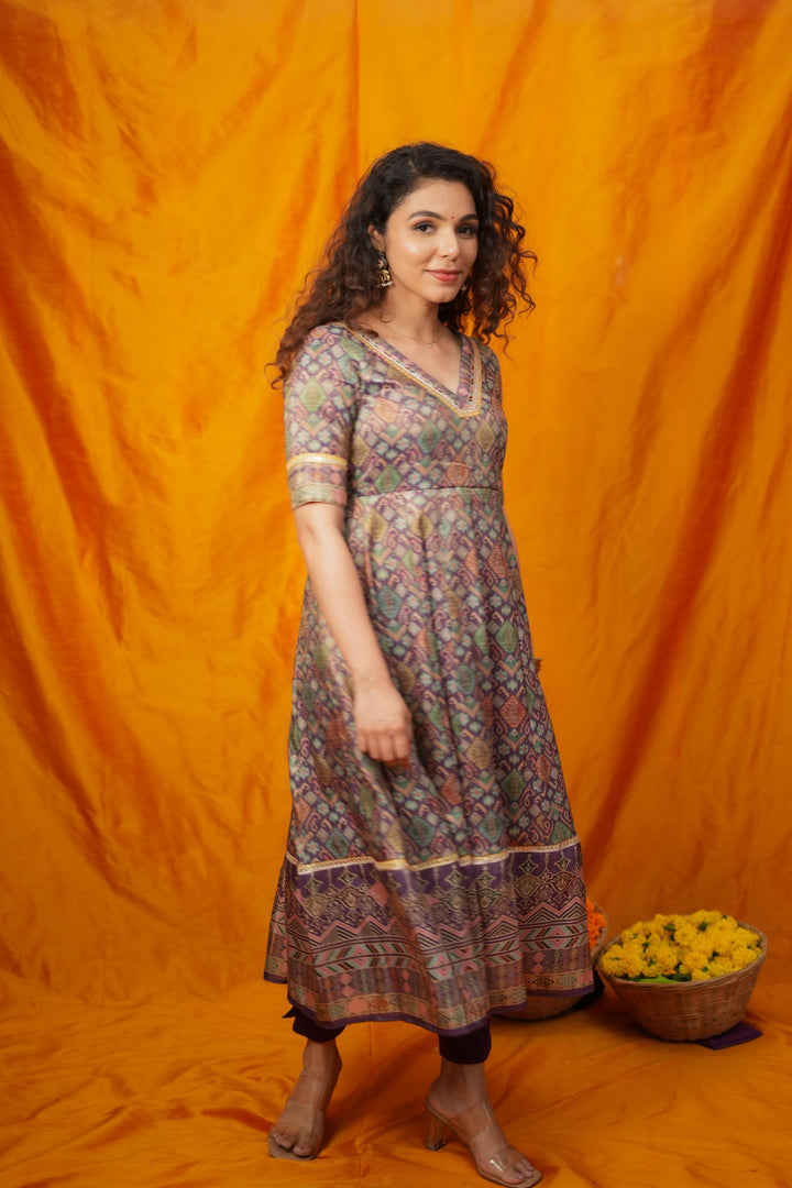 Nivriti Woven Multi-Coloured Anarkali Kurta Set | Made To Order