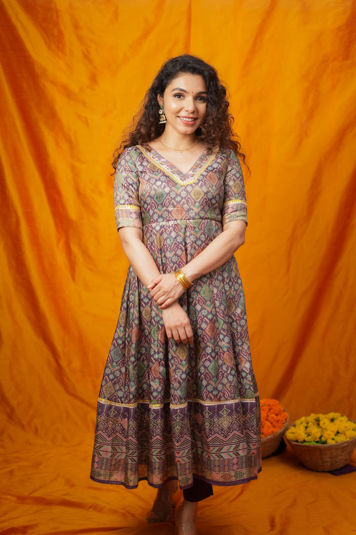 Nivriti Woven Multi-Coloured Anarkali Kurta Set | Made To Order
