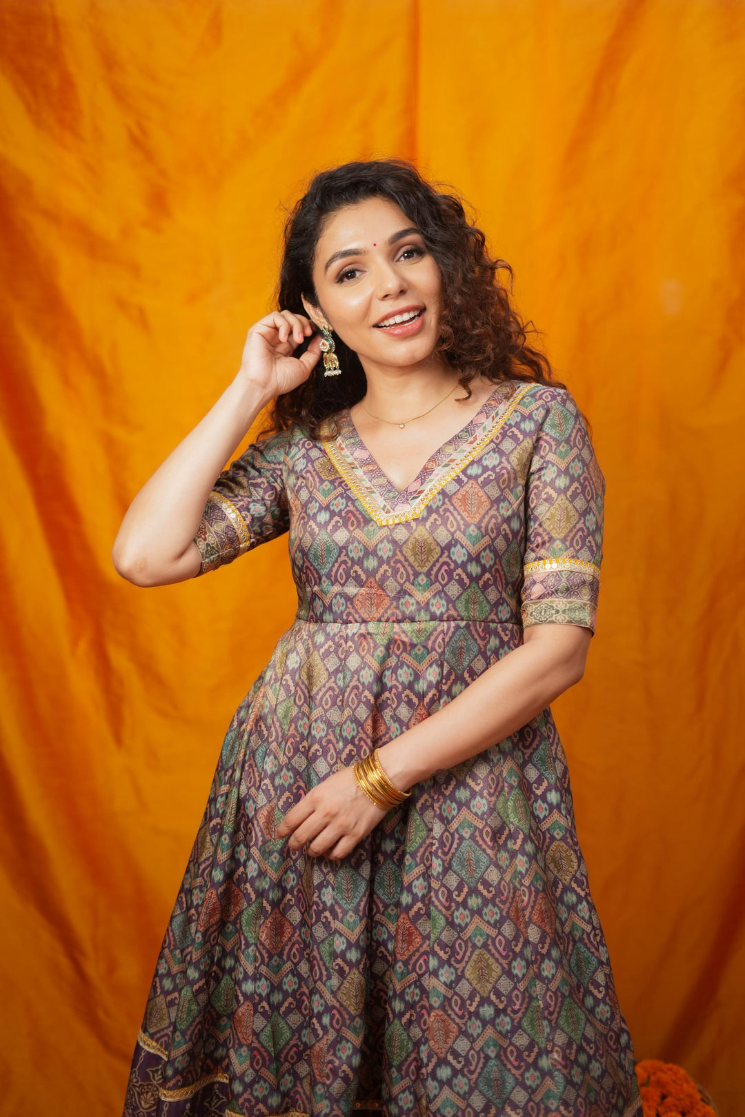 Nivriti Woven Multi-Coloured Anarkali Kurta Set | Made To Order