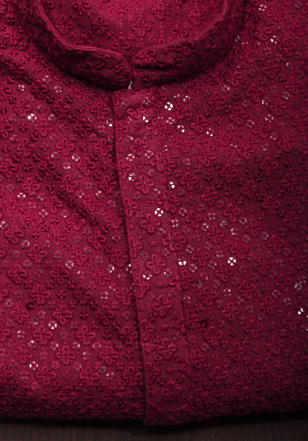 Maroon Embroidered and sequin embellished Kurta Pajama Set for Men, Multiple Size | Ethnic Menswear by Shobitam