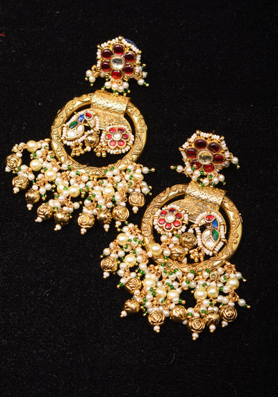 Buy Adhira Gold Plated Kempu Jadau Earrings From Tarinika
