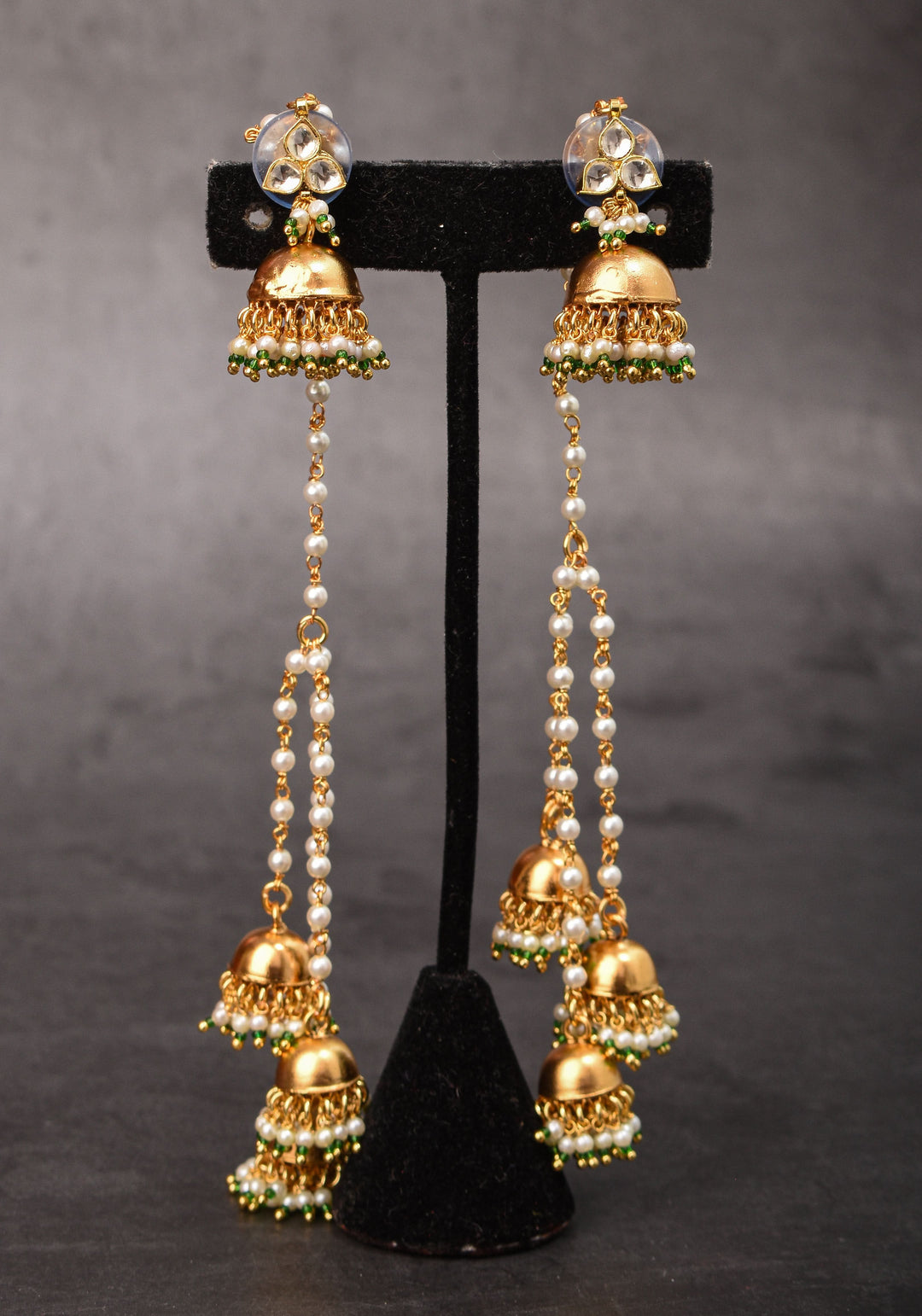 Kashmiri  Durr Jhumka  with Dangling Beads | Shobitam Jewelry