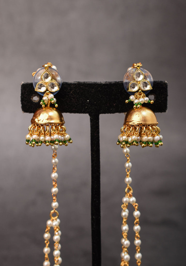 Kashmiri  Durr Jhumka  with Dangling Beads | Shobitam Jewelry