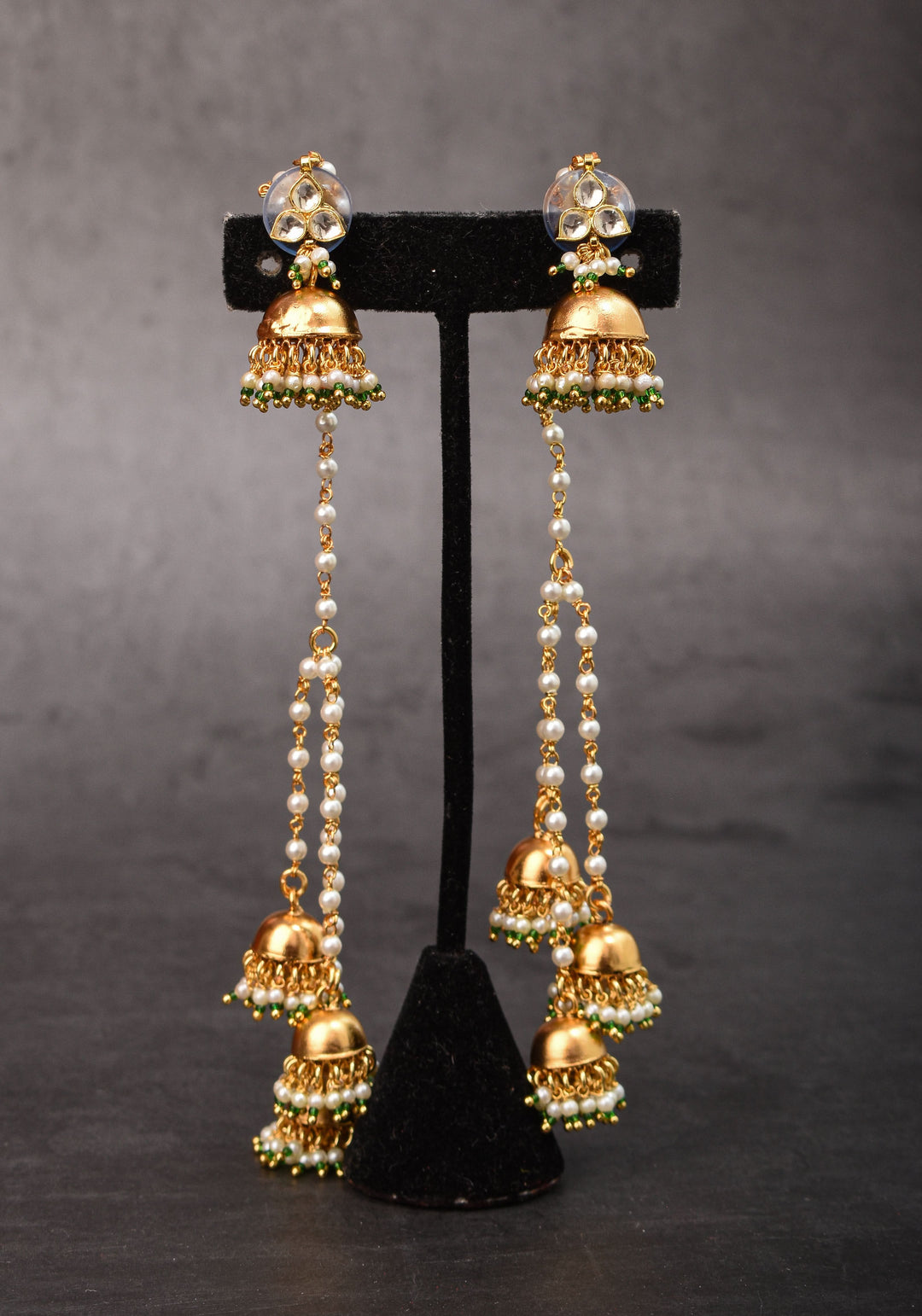 Kashmiri  Durr Jhumka  with Dangling Beads | Shobitam Jewelry