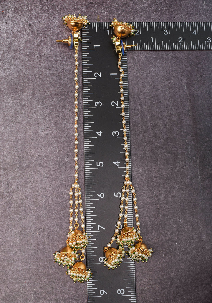 Kashmiri  Durr Jhumka  with Dangling Beads | Shobitam Jewelry