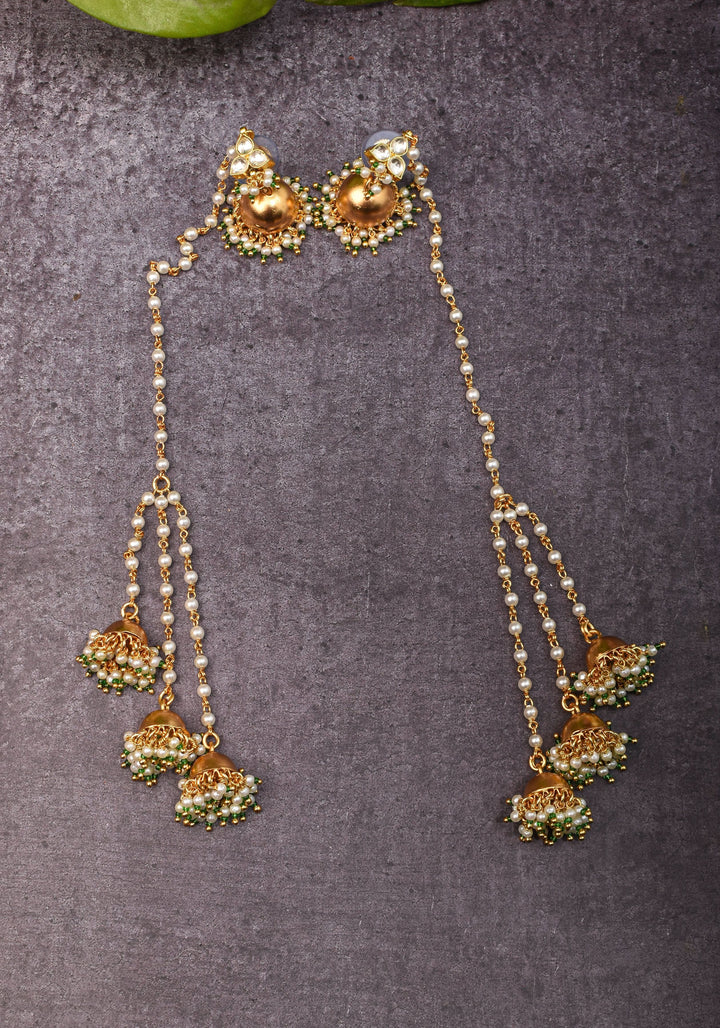 Kashmiri  Durr Jhumka  with Dangling Beads | Shobitam Jewelry