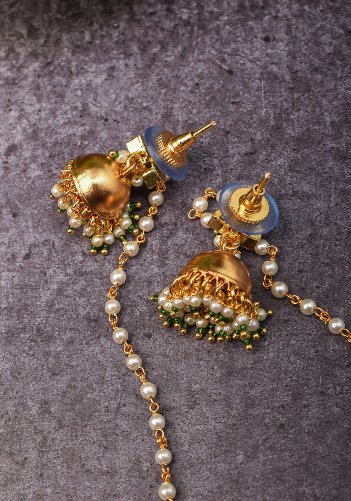 Kashmiri  Durr Jhumka  with Dangling Beads | Shobitam Jewelry