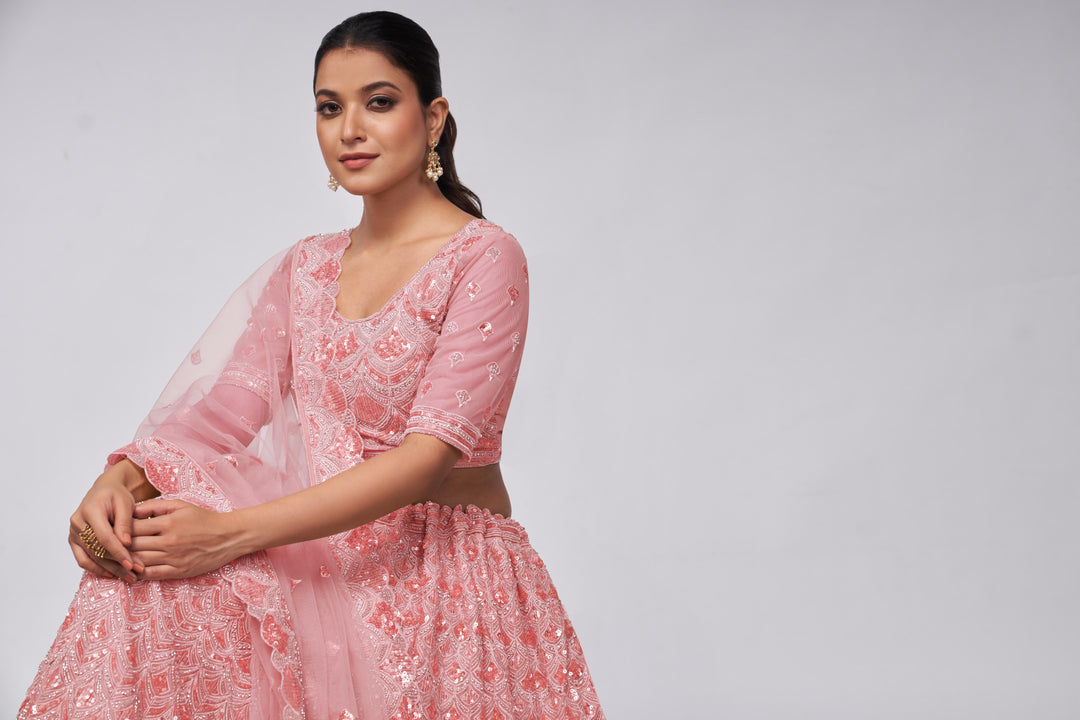 Diamond Glow Pink Lehenga