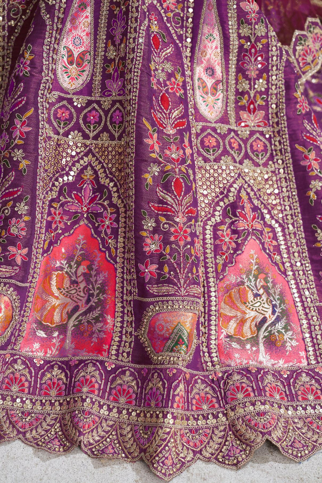 Raag Aari Embroidered Lehenga in Royal Purple