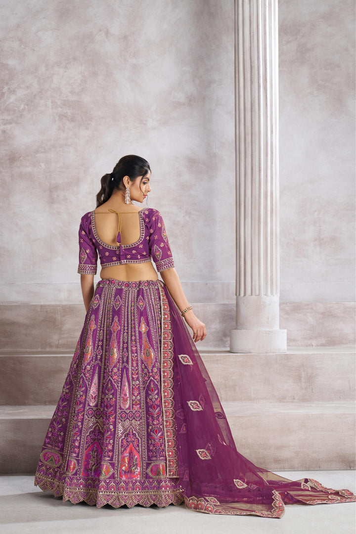 Raag Aari Embroidered Lehenga in Royal Purple