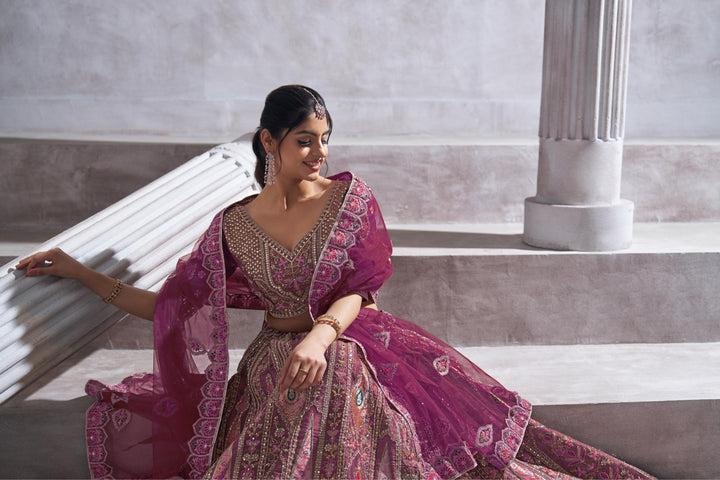 Raag Aari Embroidered Lehenga in Royal Purple