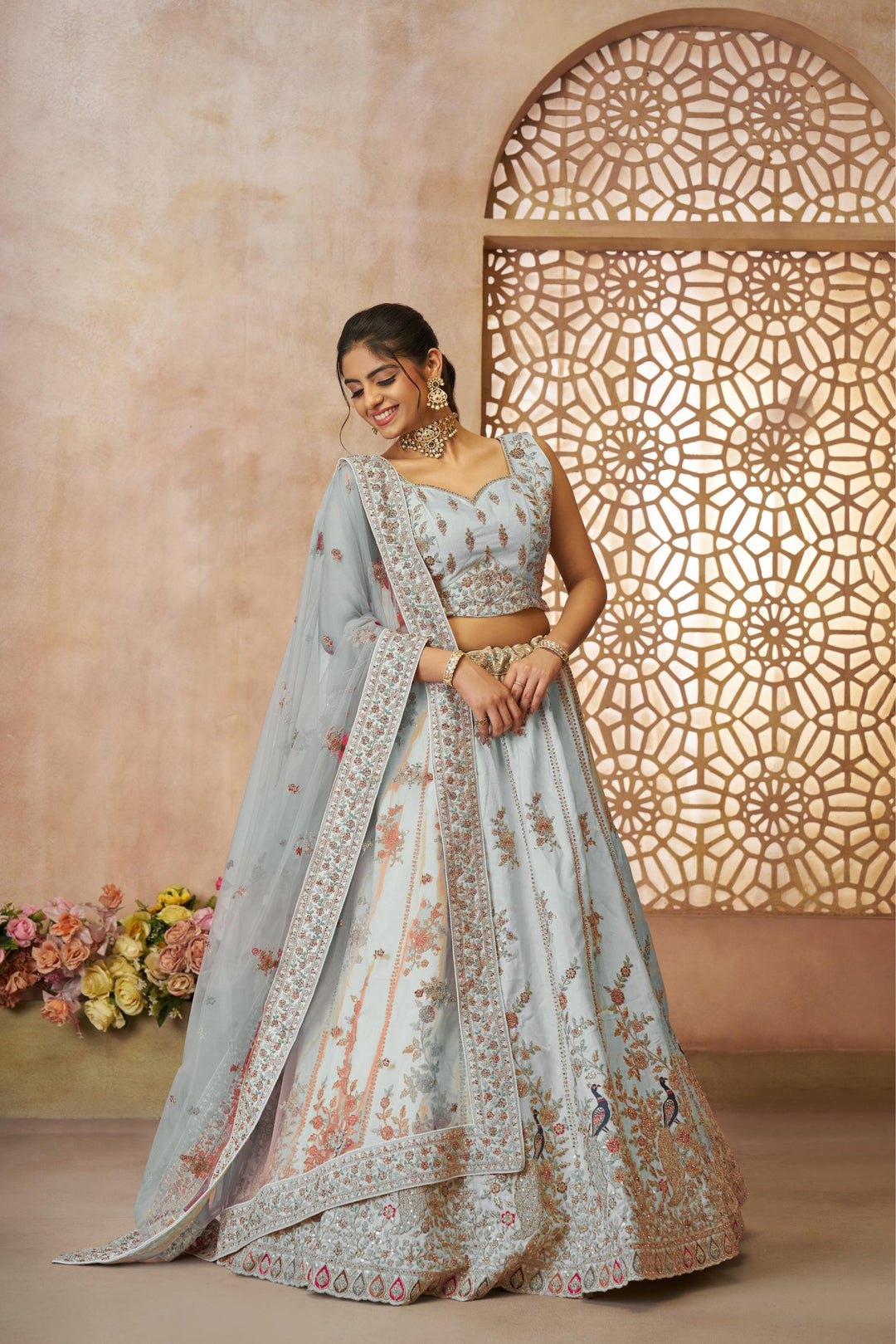 Falak Powder Blue Lehenga Set