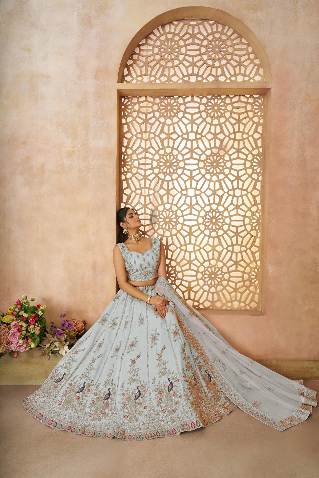 Falak Powder Blue Lehenga Set