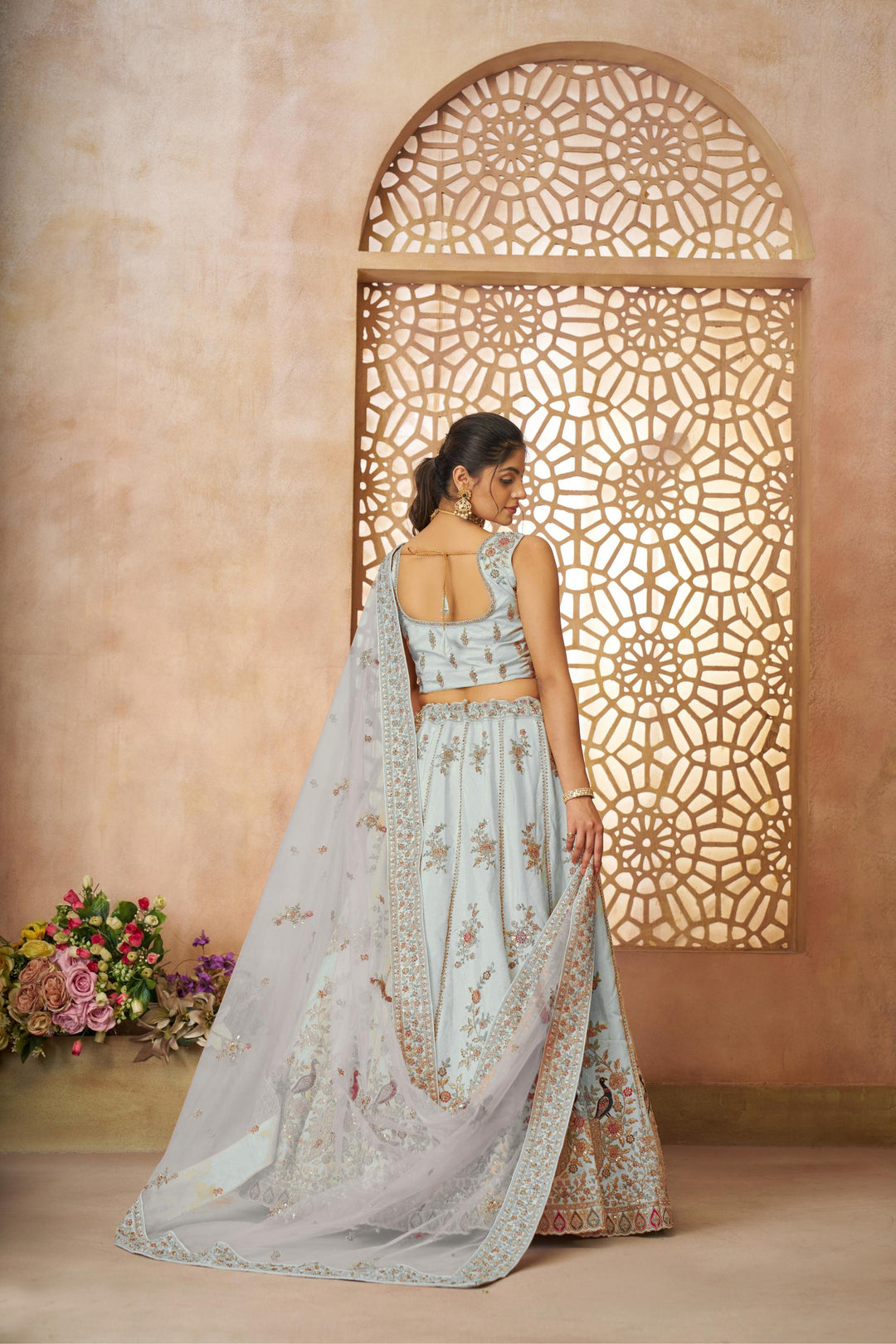 Falak Powder Blue Lehenga Set