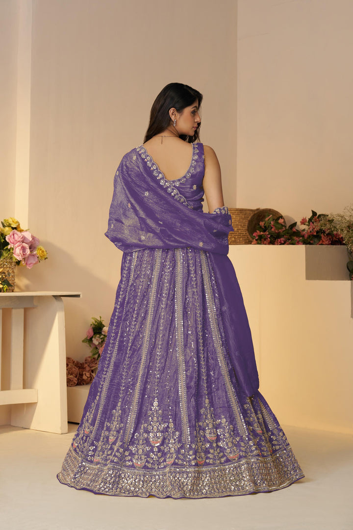 Ruhaniya Lavender Bloom Lehenga