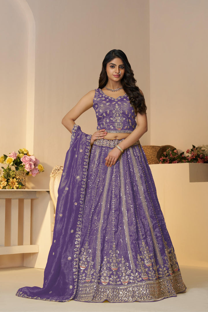 Ruhaniya Lavender Bloom Lehenga