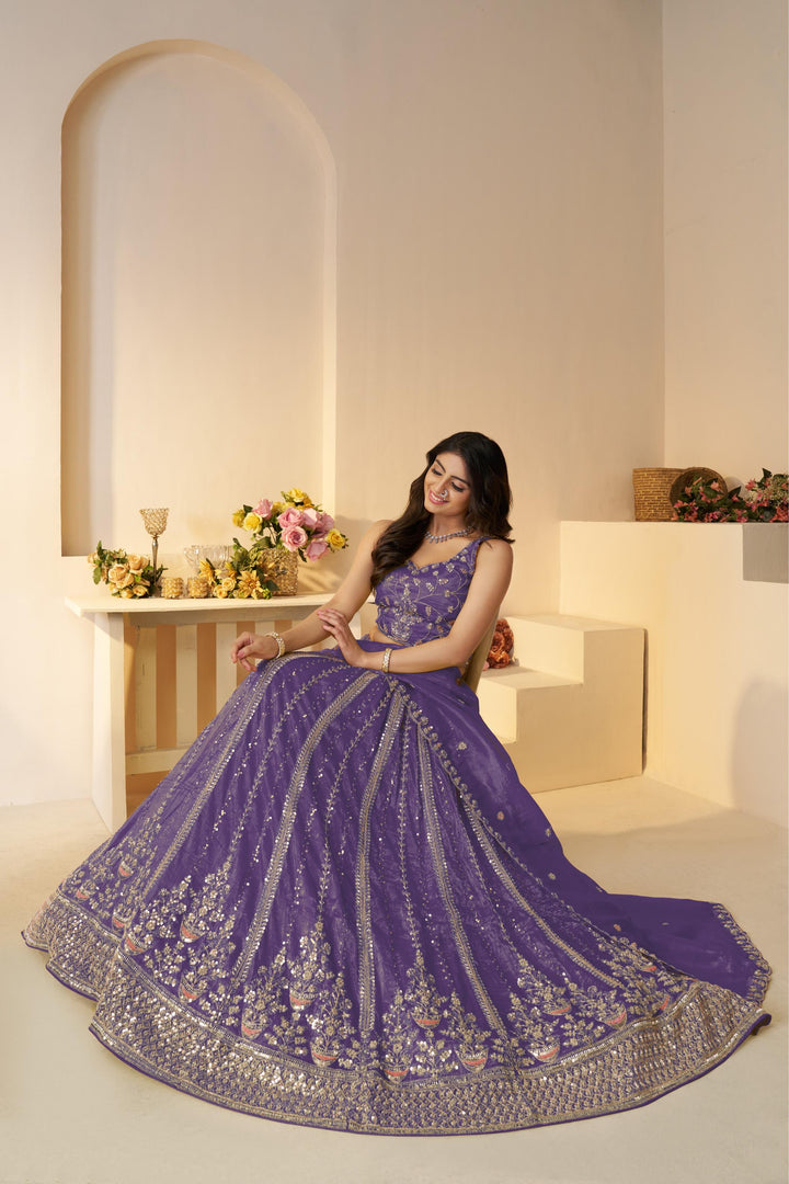 Ruhaniya Lavender Bloom Lehenga